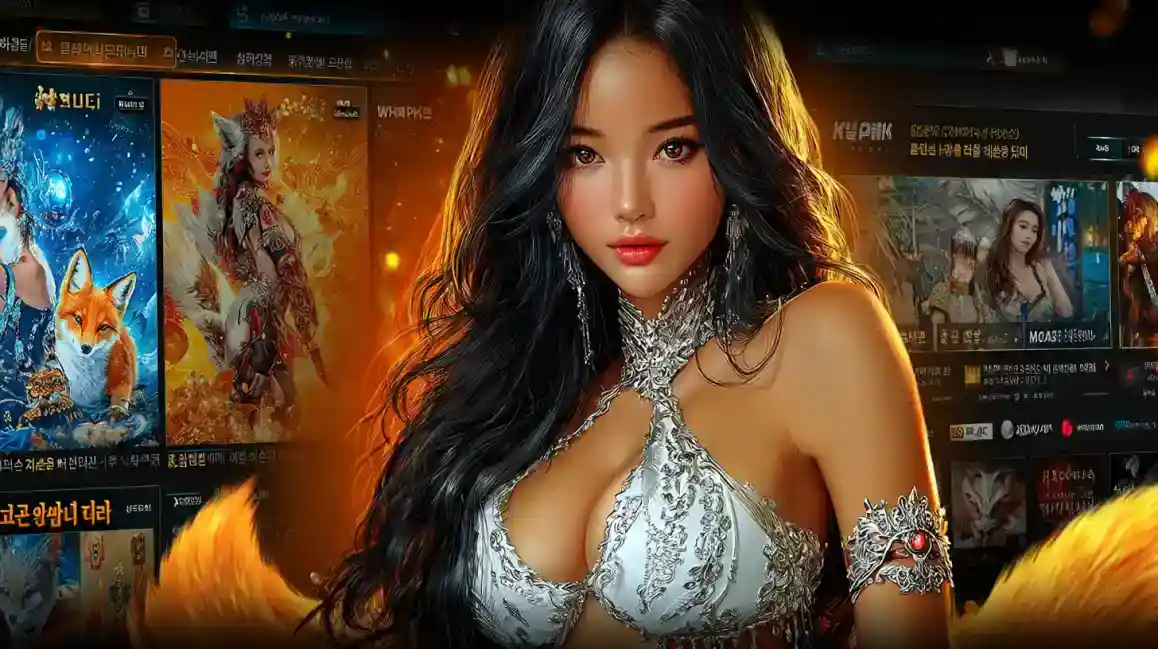 Garota anime em cassino luxuoso com slots iluminados e brilho dourado