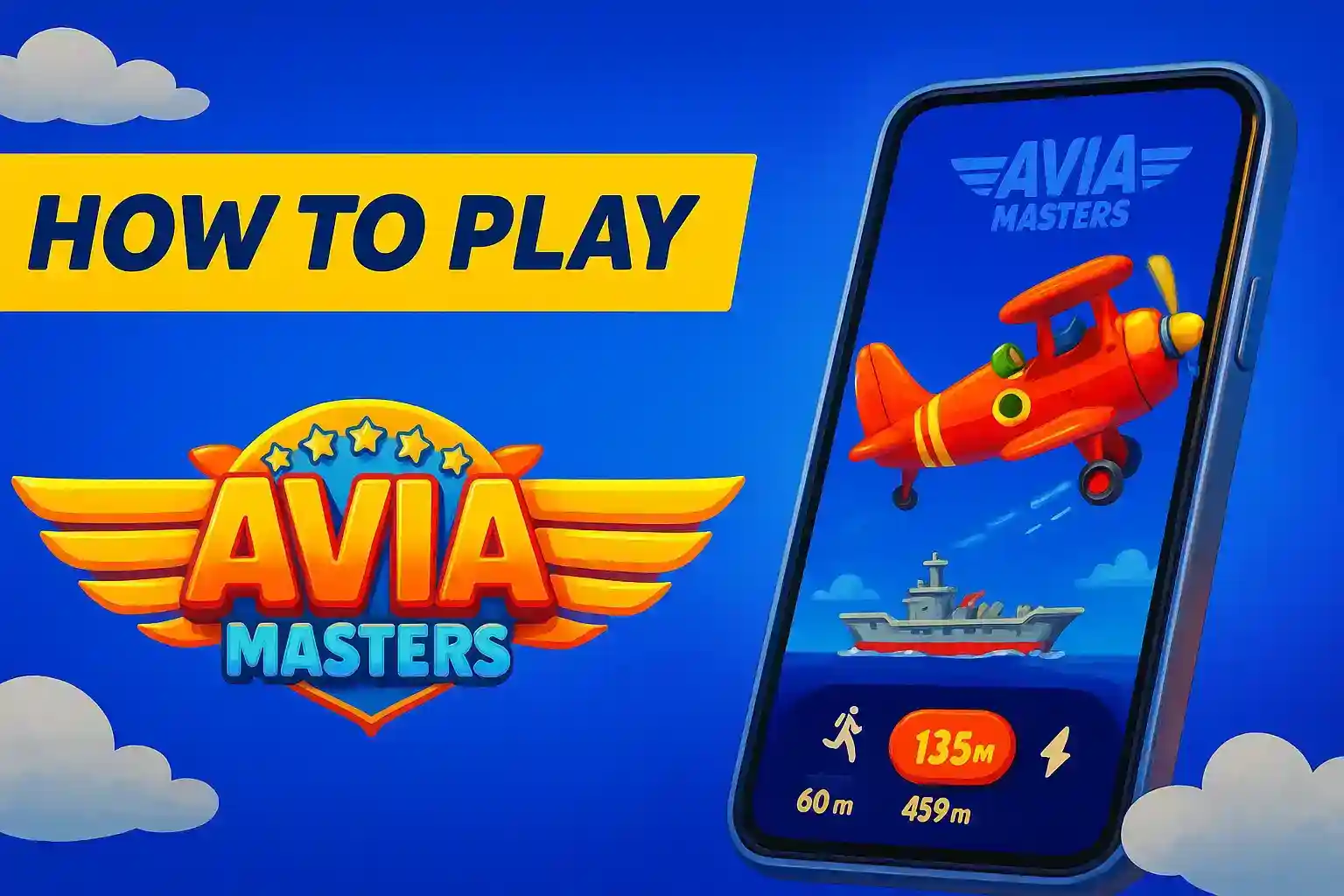 Tela do Avia Masters no celular mostrando avião e distância de voo